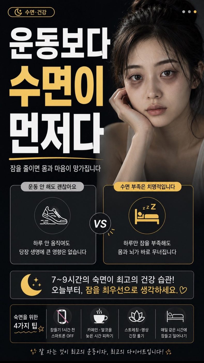 운동보다 수면이 먼저다