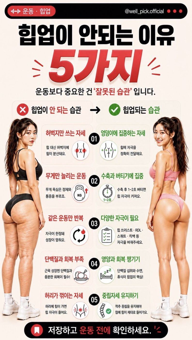 힙업이 안되는 이유 5가지