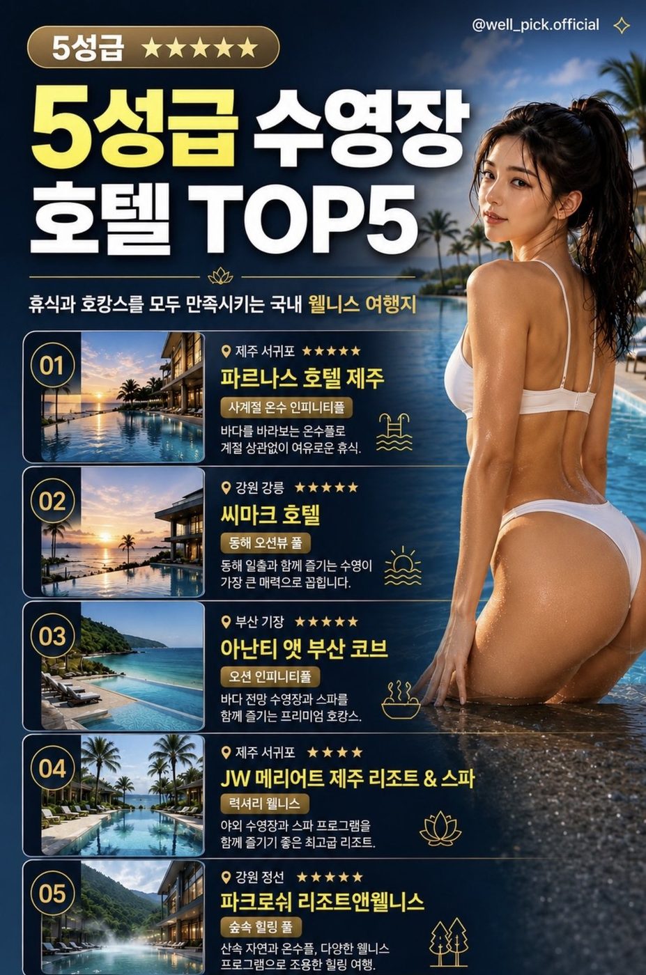 5성급 수영장 호텔 TOP 5