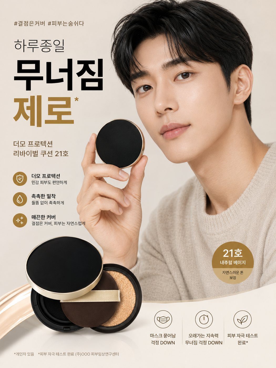 쿠션 팩트 · 남성 모델 광고컷
