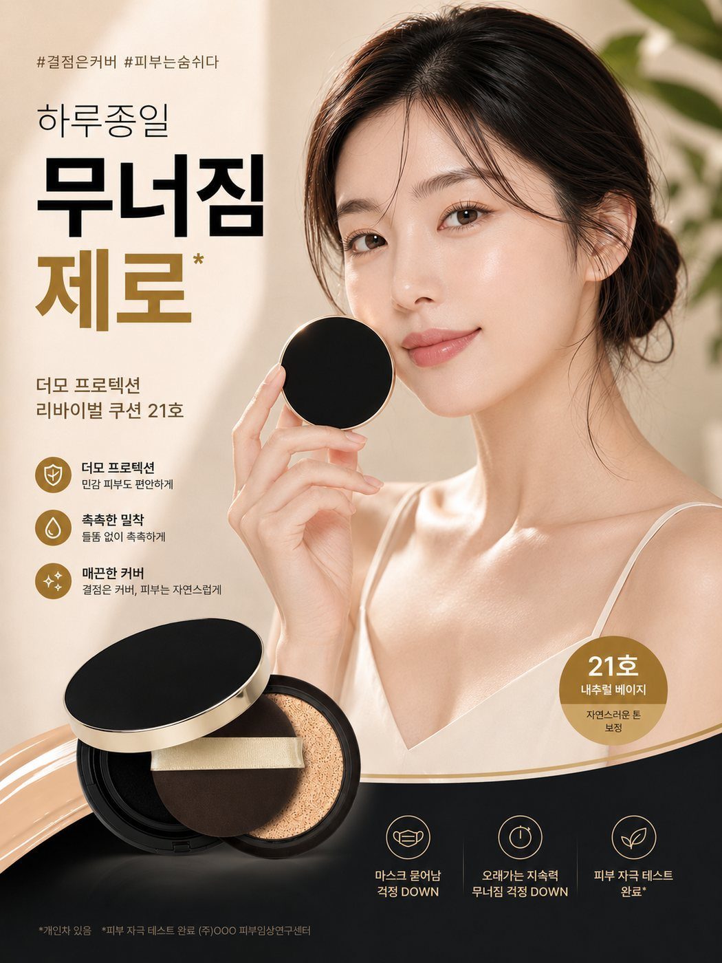 쿠션 팩트 · 여성 모델 메인 광고컷