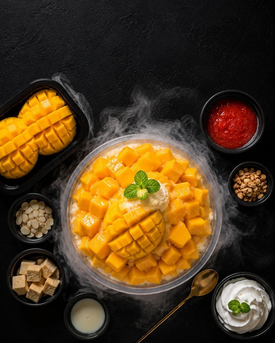 망고 빙수 · 시즌 디저트컷